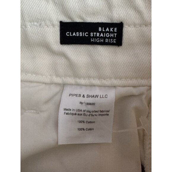 VERONICA BEARD Women's Sz 24 Blake Classic High Rise Straight Jeans in Ecru - Picture 6 of 10